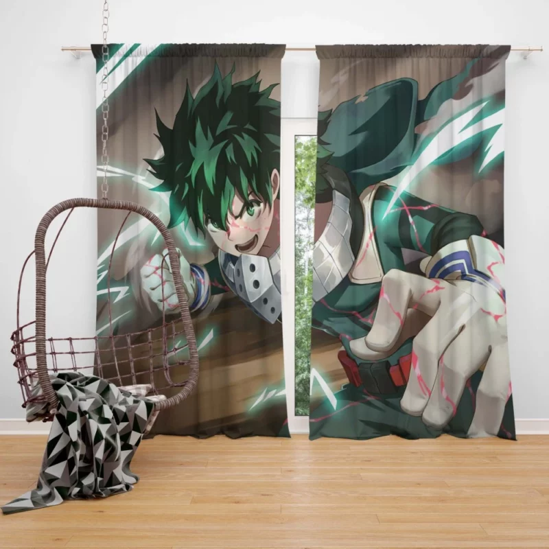 Izuku Midoriya Shining Heroism Anime Curtain