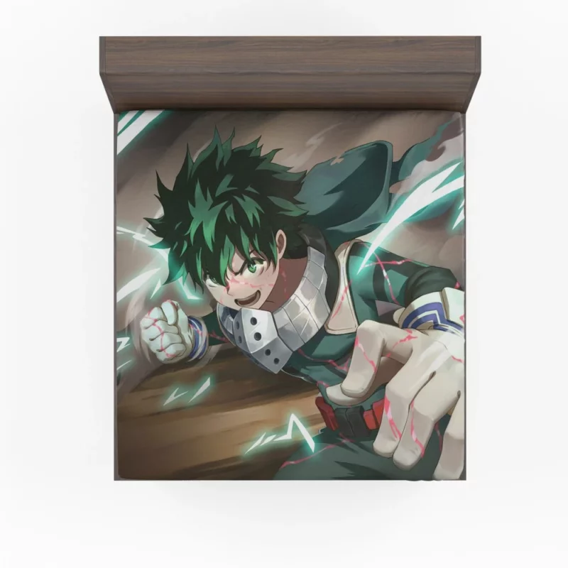 Izuku Midoriya Shining Heroism Anime Fitted Sheet