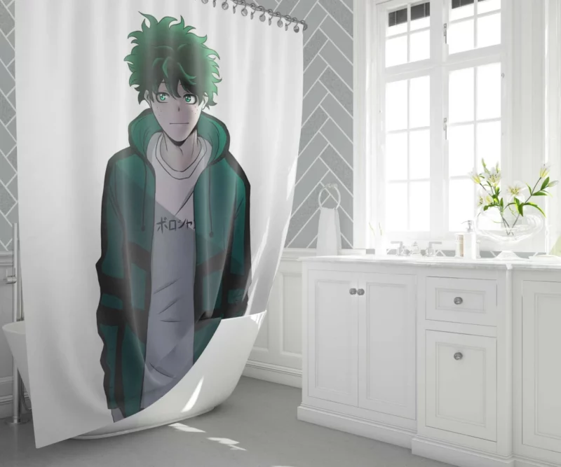 Izuku Midoriya Shining Hope Path Anime Shower Curtain 1