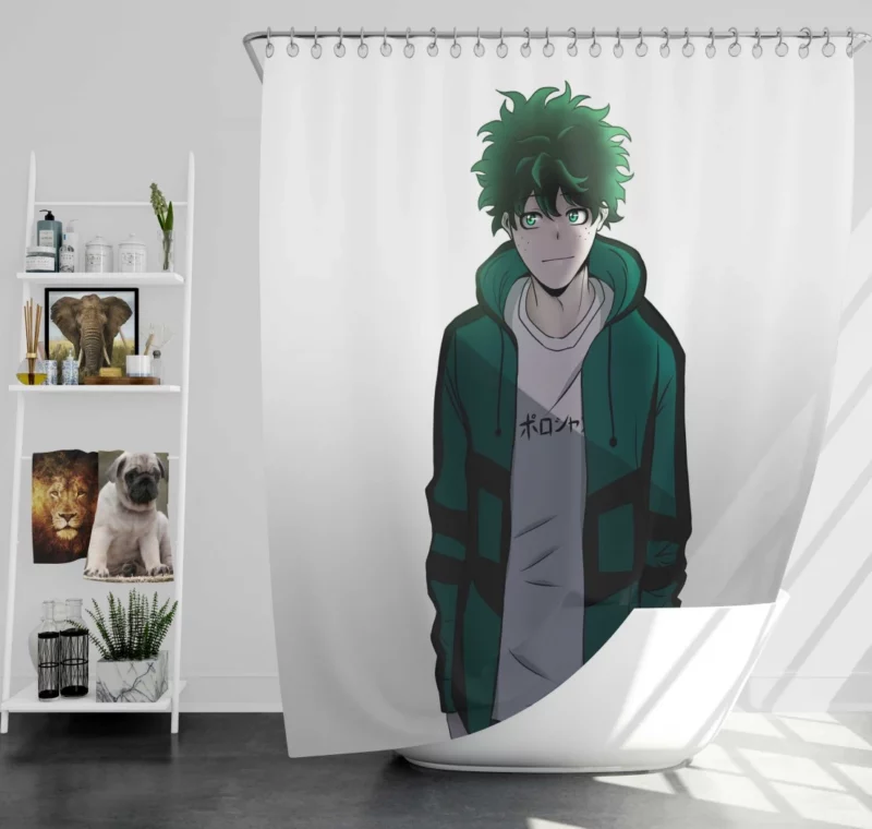 Izuku Midoriya Shining Hope Path Anime Shower Curtain