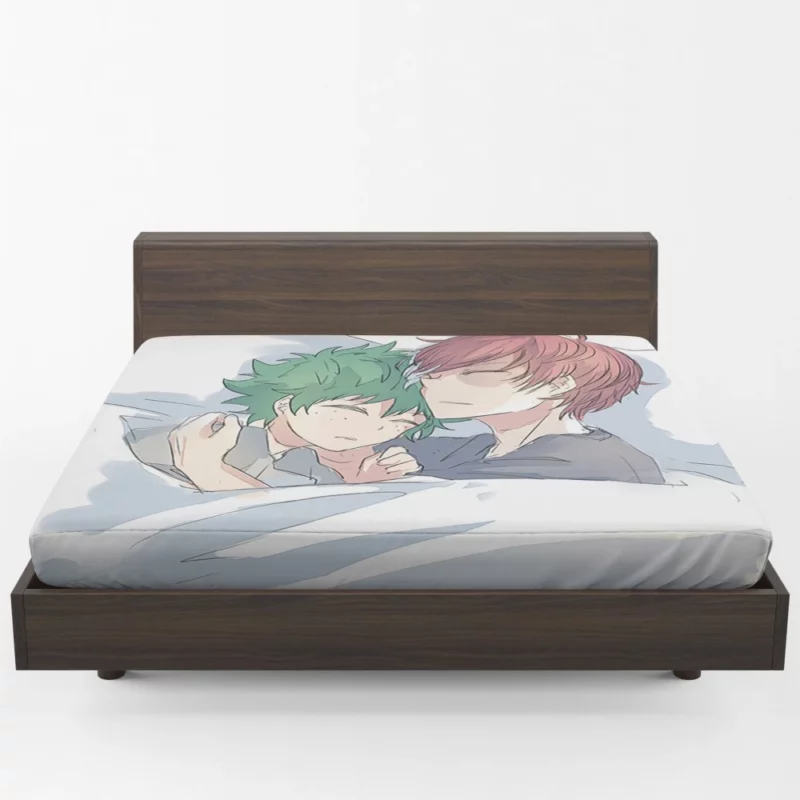 Izuku Midoriya Shoto Influence Anime Fitted Sheet 1