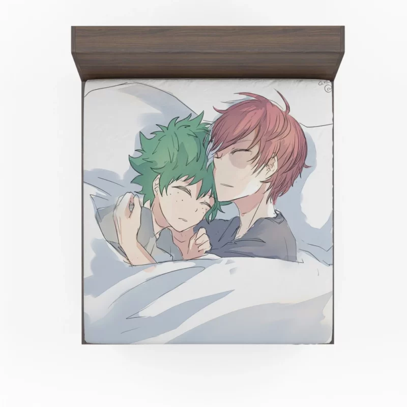 Izuku Midoriya Shoto Influence Anime Fitted Sheet