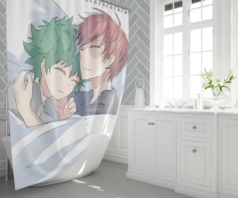 Izuku Midoriya Shoto Influence Anime Shower Curtain 1