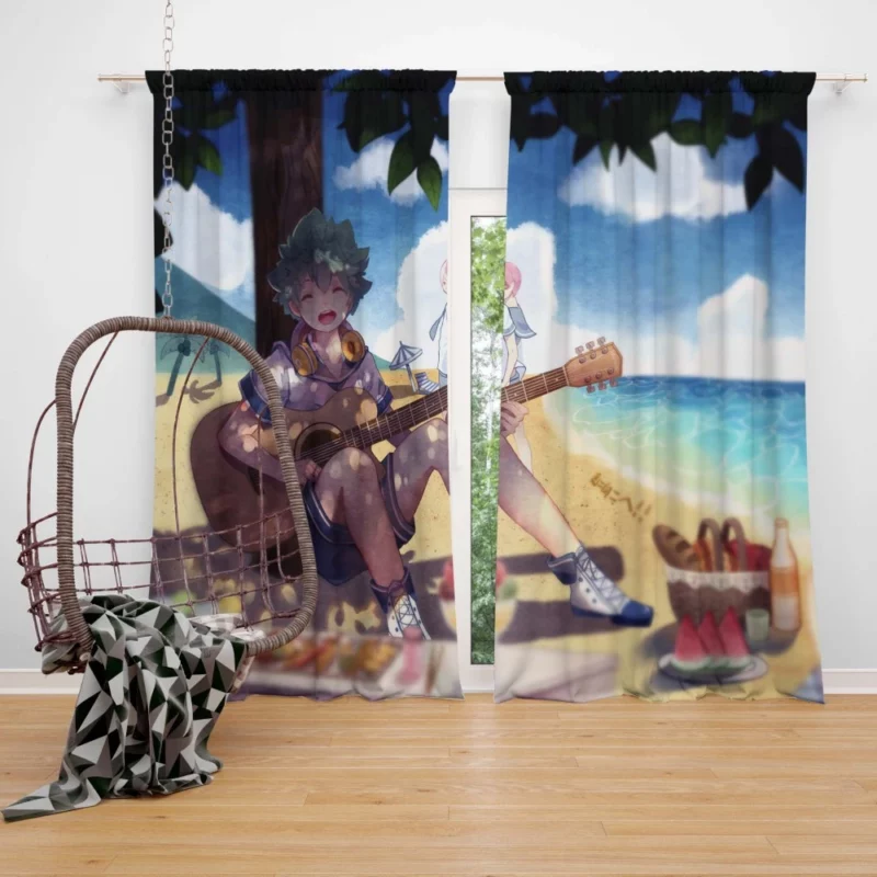 Izuku Midoriya Shoto Todoroki and Denki Kaminari Trio Anime Curtain