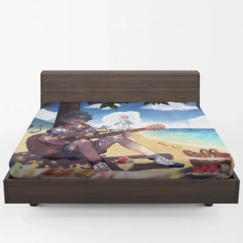 Izuku Midoriya Shoto Todoroki and Denki Kaminari Trio Anime Fitted Sheet 1