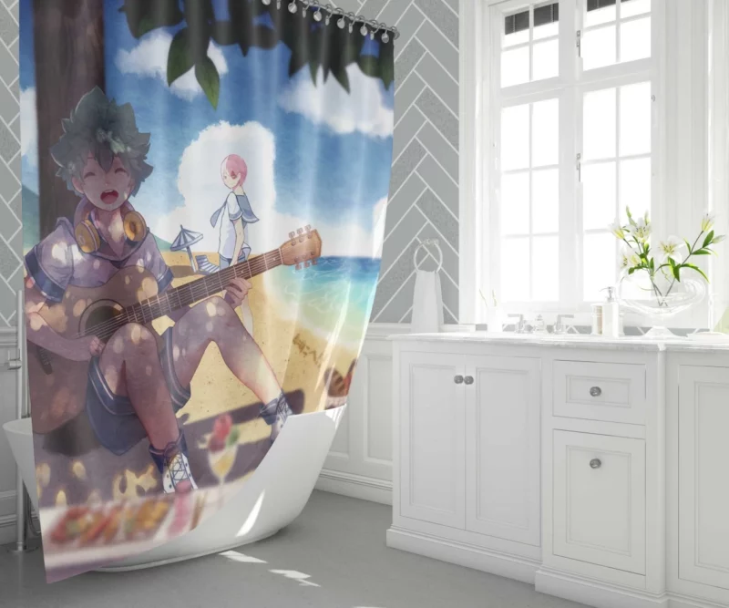 Izuku Midoriya Shoto Todoroki and Denki Kaminari Trio Anime Shower Curtain 1