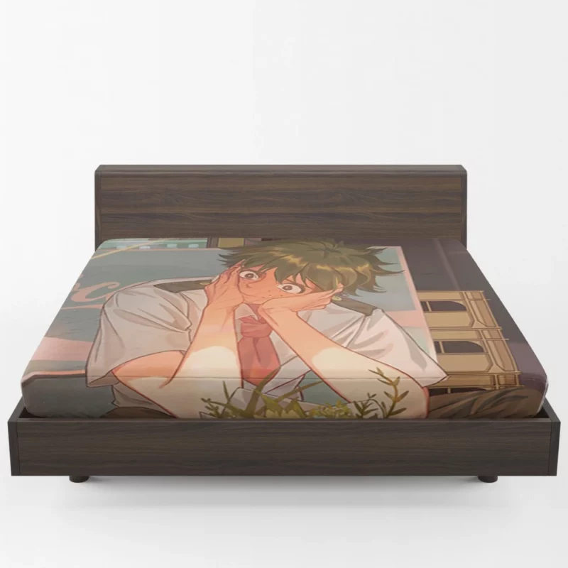 Izuku Midoriya Strive for Heroism Anime Fitted Sheet 1