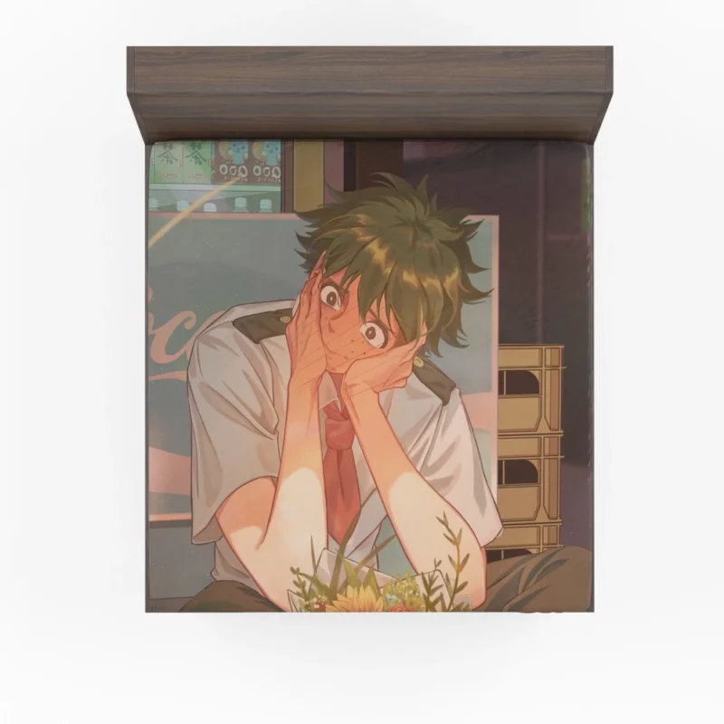 Izuku Midoriya Strive for Heroism Anime Fitted Sheet