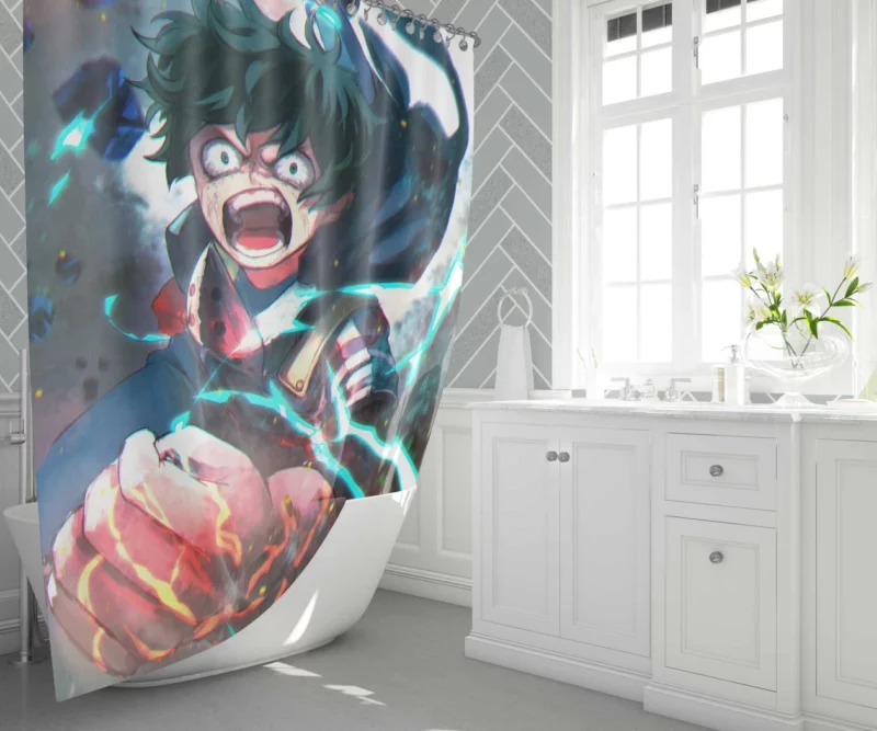 Izuku Midoriya Symbol of Hope Anime Shower Curtain 1