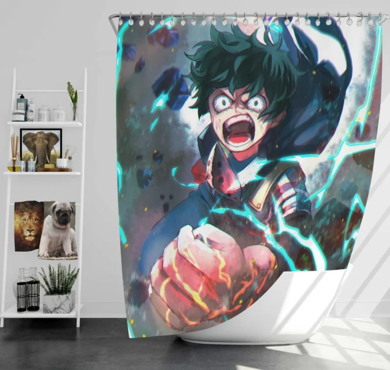 Izuku Midoriya Symbol of Hope Anime Shower Curtain