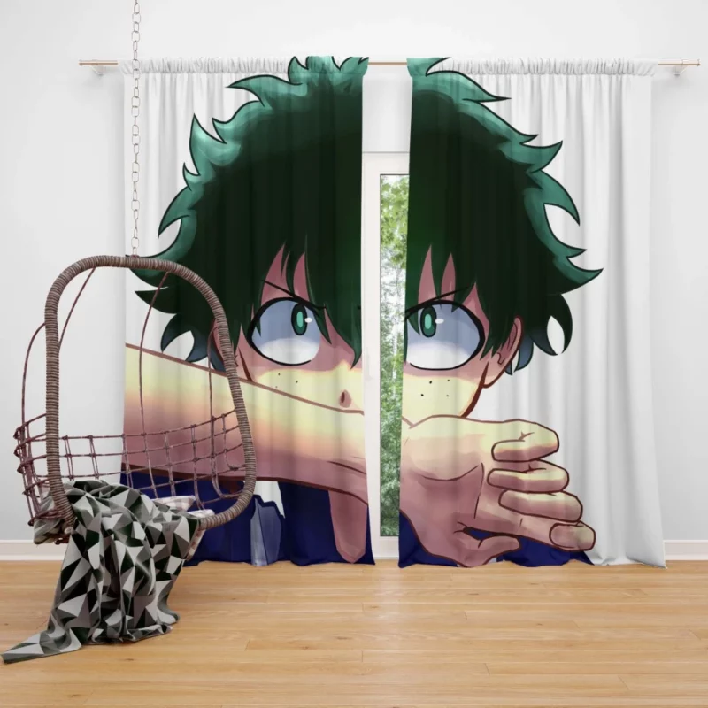 Izuku Midoriya Unleashing Hidden Power Anime Curtain