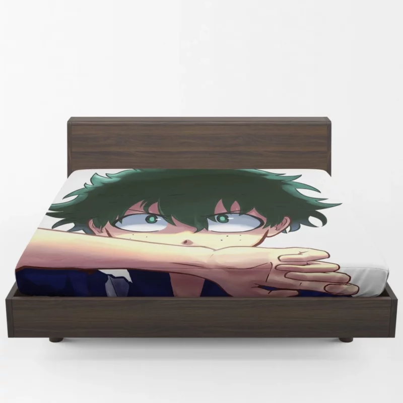 Izuku Midoriya Unleashing Hidden Power Anime Fitted Sheet 1