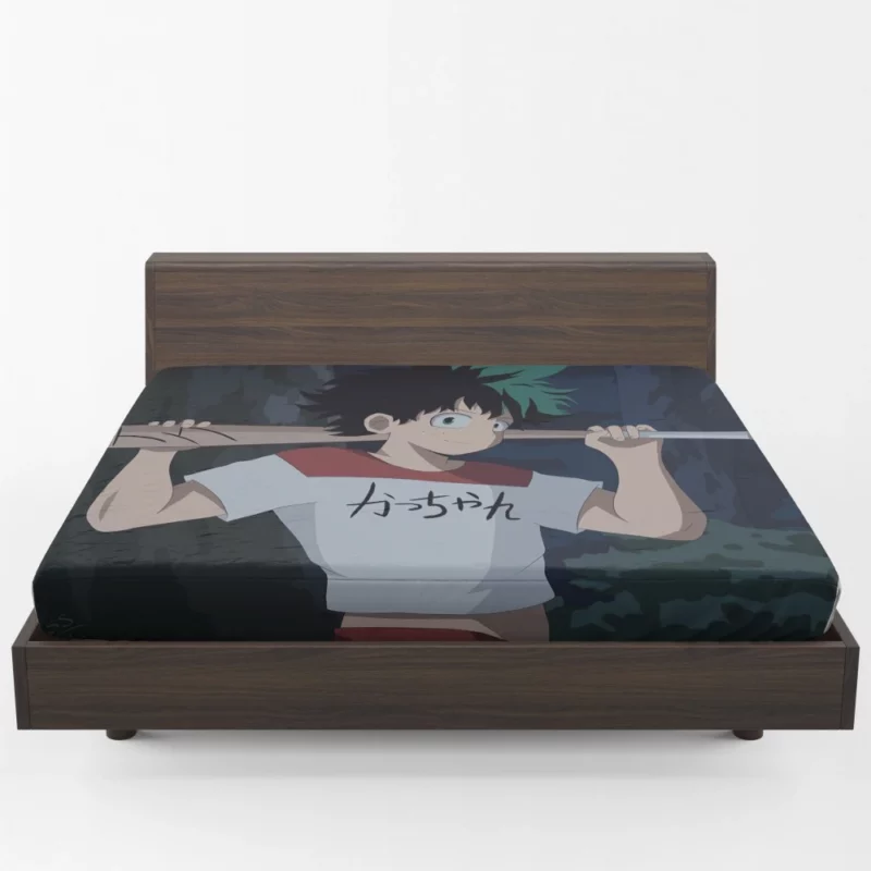 Izuku Midoriya Unyielding Hero Anime Fitted Sheet 1