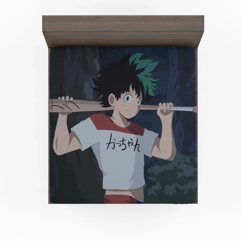 Izuku Midoriya Unyielding Hero Anime Fitted Sheet