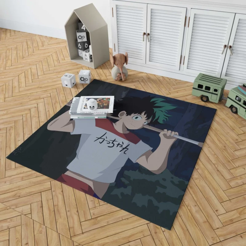 Izuku Midoriya Unyielding Hero Anime Rug 1