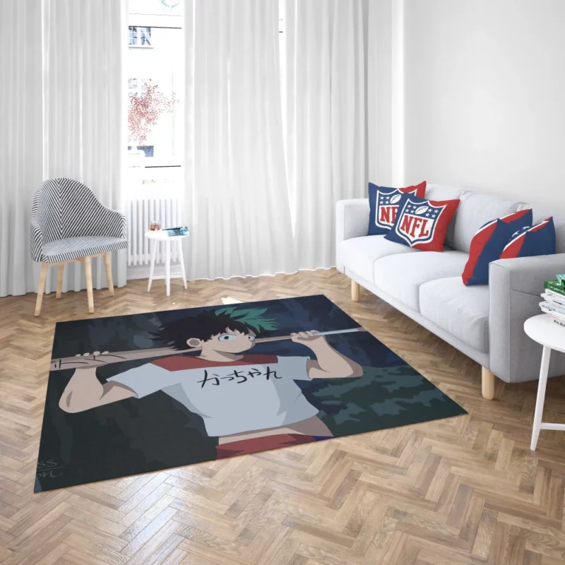 Izuku Midoriya Unyielding Hero Anime Rug 2