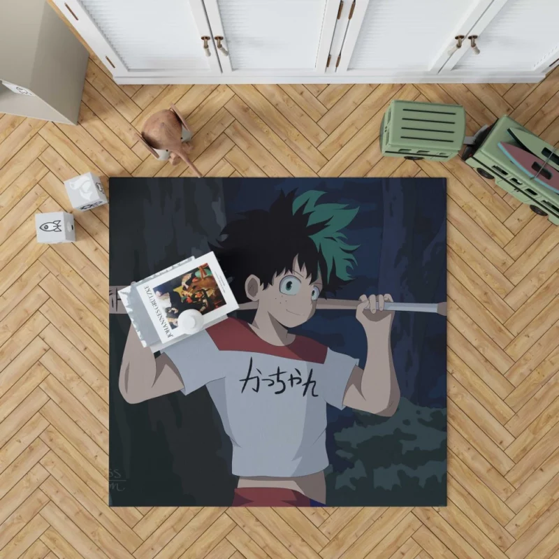 Izuku Midoriya Unyielding Hero Anime Rug