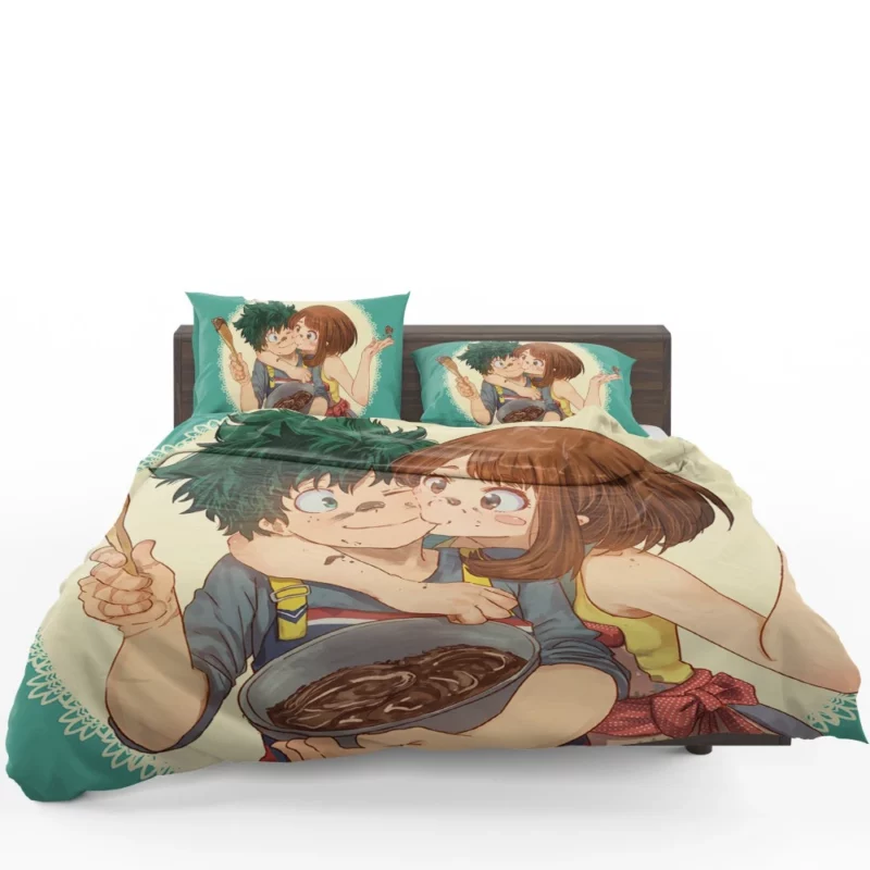 Izuku Midoriya and Ochaco Uraraka Teamwork Anime Bedding Set