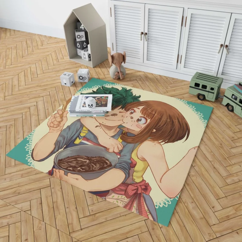 Izuku Midoriya and Ochaco Uraraka Teamwork Anime Rug 1