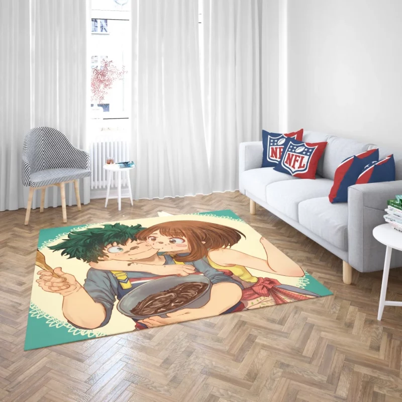 Izuku Midoriya and Ochaco Uraraka Teamwork Anime Rug 2