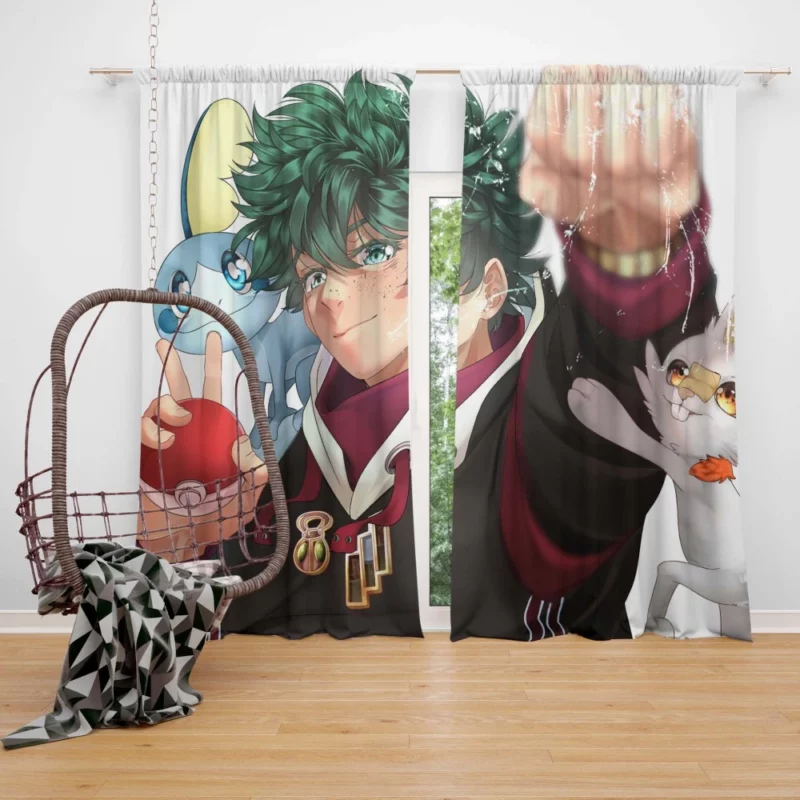 Izuku Midoriya x Pokémon Crossover Anime Curtain