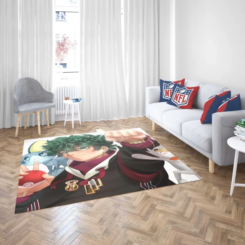 Izuku Midoriya x Pokémon Crossover Anime Rug 2