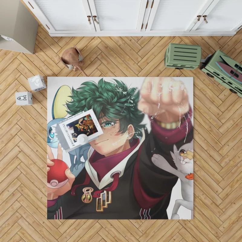 Izuku Midoriya x Pokémon Crossover Anime Rug