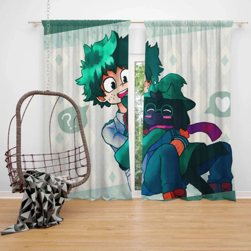 Izuku Midoriya x Ralsei Crossover Anime Curtain