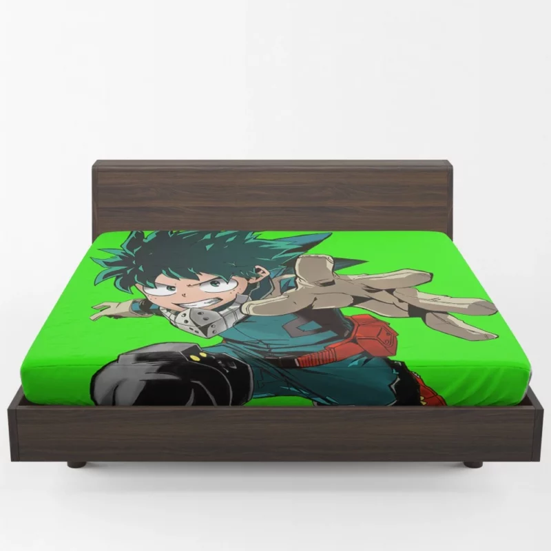 Izuku Natsu and Happy Energetic Trio Anime Fitted Sheet 1