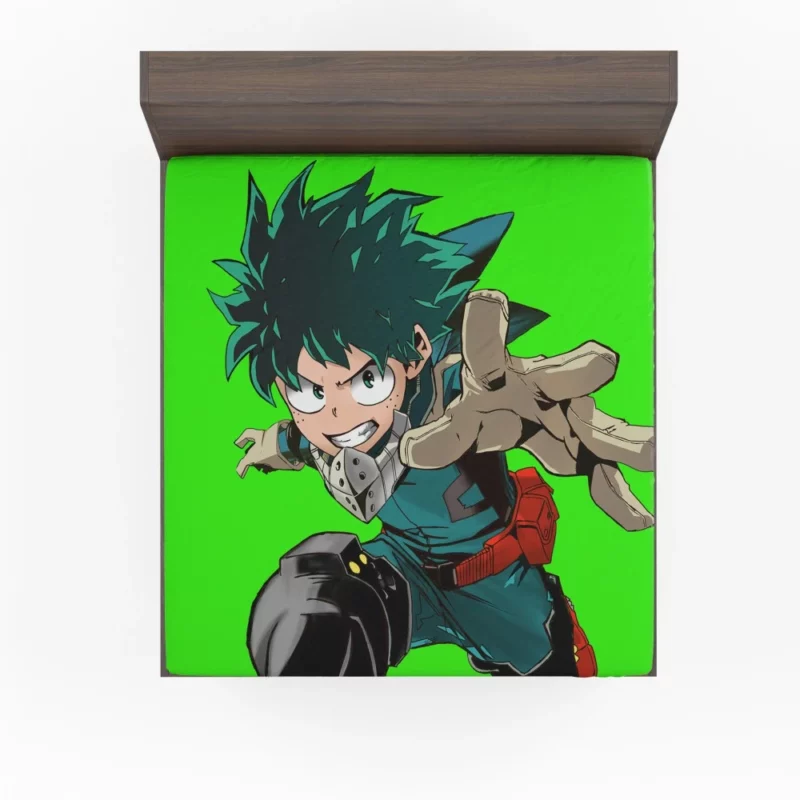 Izuku Natsu and Happy Energetic Trio Anime Fitted Sheet