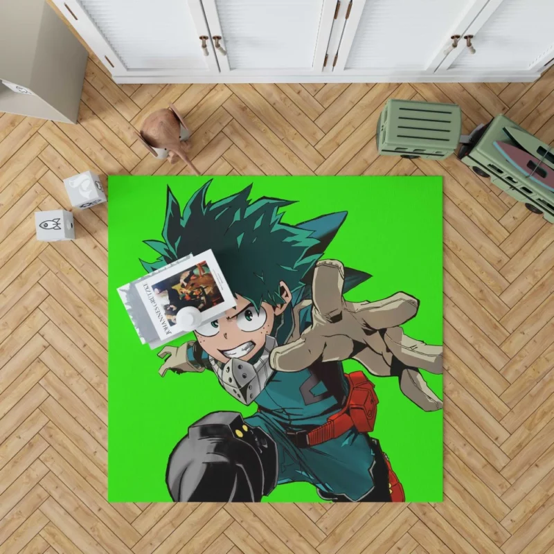 Izuku Natsu and Happy Energetic Trio Anime Rug