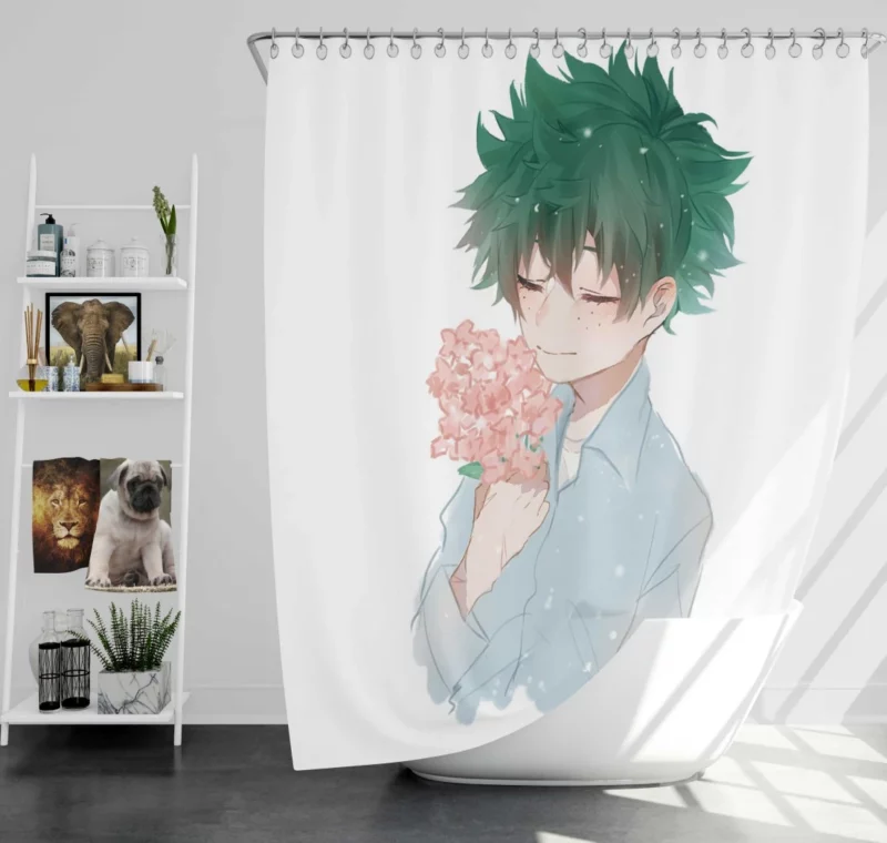 Izuku and Bakugou Rivalry Unleashed Anime Shower Curtain