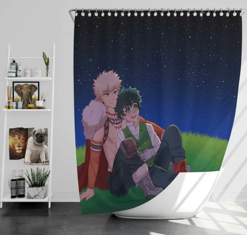 Izuku and Katsuki Dynamic Pair Anime Shower Curtain