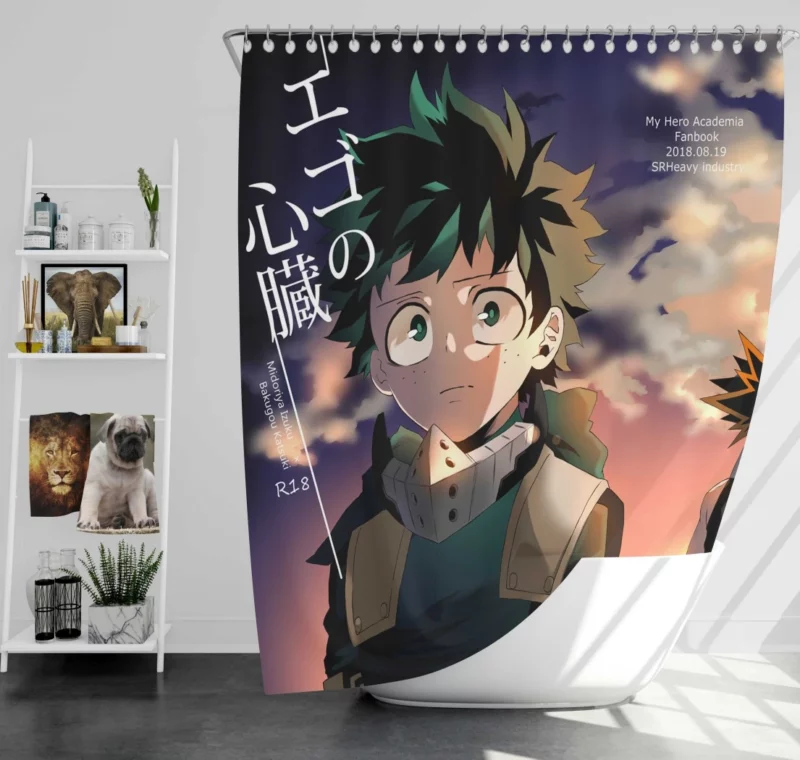 Izuku and Katsuki Eternal Rivals Anime Shower Curtain