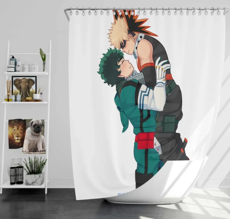 Izuku and Katsuki Explosive Duo Anime Shower Curtain