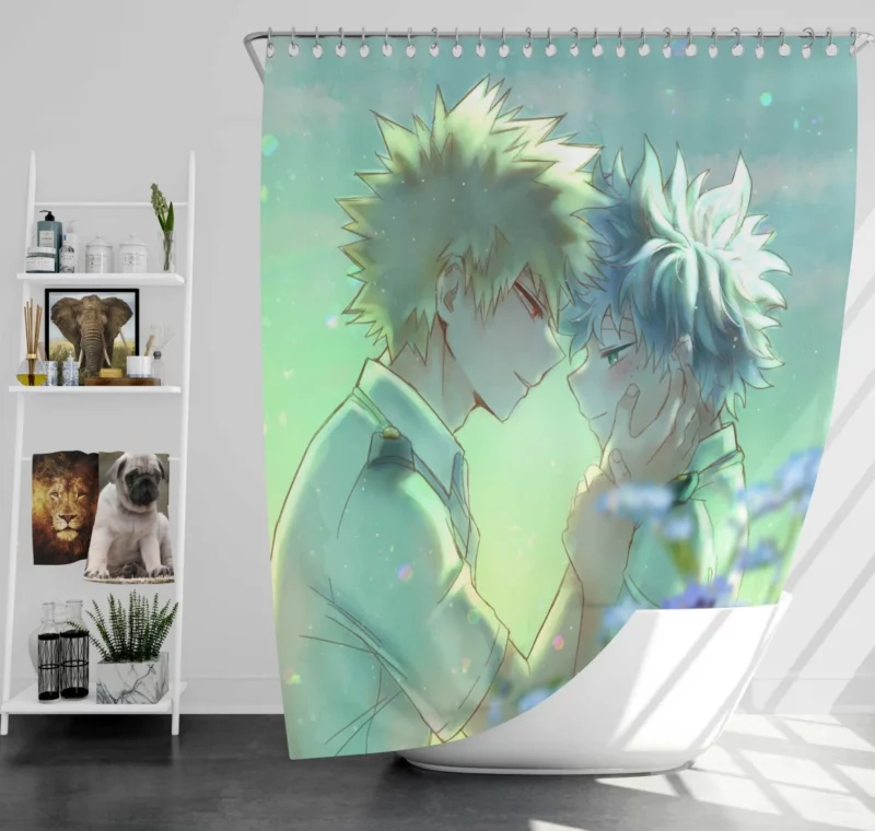 Izuku and Katsuki Explosive Rivalry Anime Shower Curtain