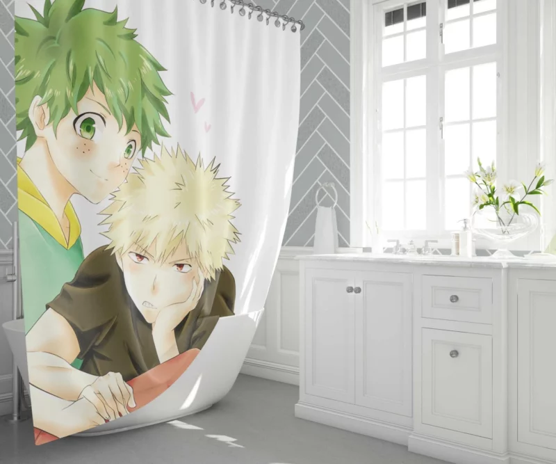 Izuku and Katsuki Unbreakable Bond Anime Shower Curtain 1