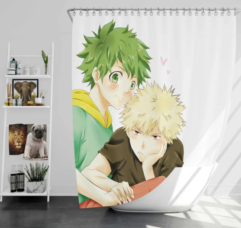 Izuku and Katsuki Unbreakable Bond Anime Shower Curtain