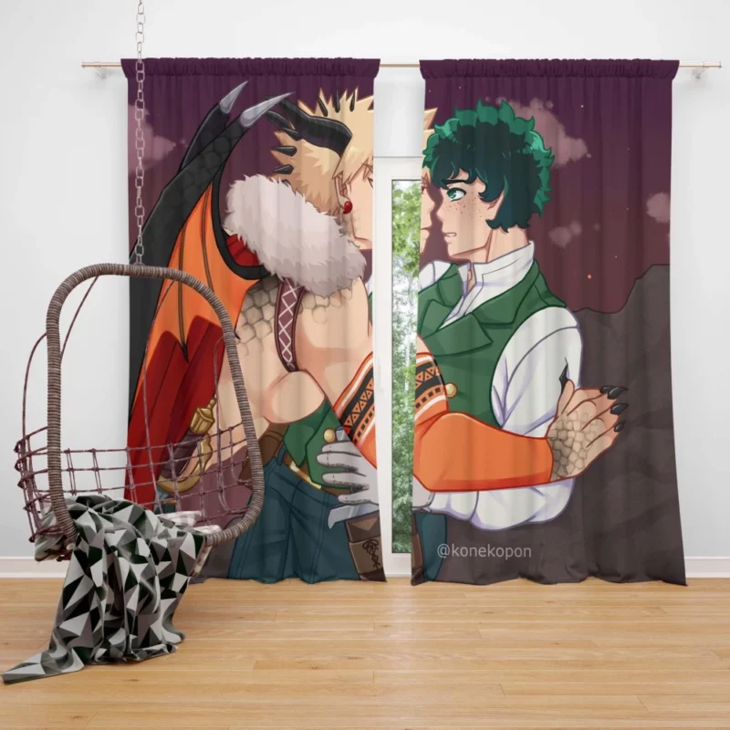 Izuku and Katsuki Unending Rivalry Anime Curtain