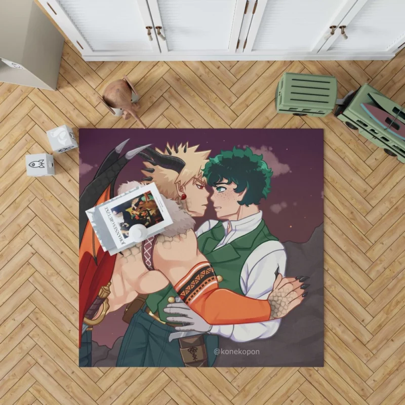 Izuku and Katsuki Unending Rivalry Anime Rug