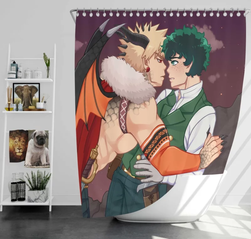 Izuku and Katsuki Unending Rivalry Anime Shower Curtain