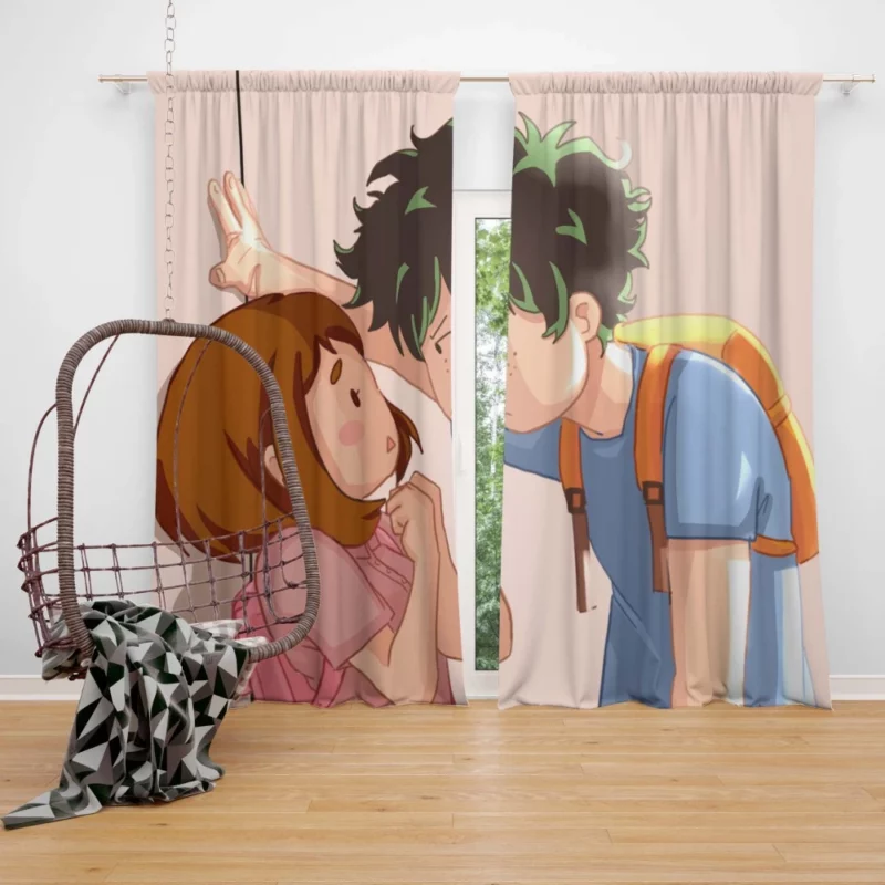 Izuku and Ochaco True Friendship Anime Curtain