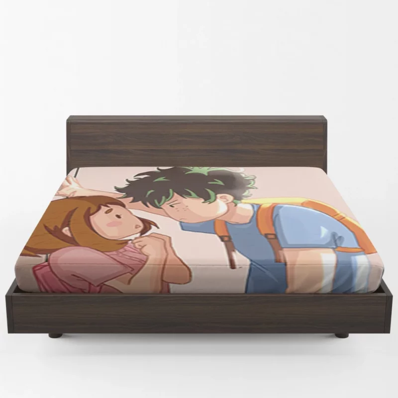 Izuku and Ochaco True Friendship Anime Fitted Sheet 1