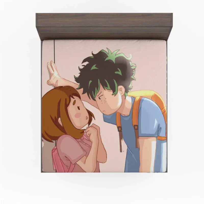 Izuku and Ochaco True Friendship Anime Fitted Sheet