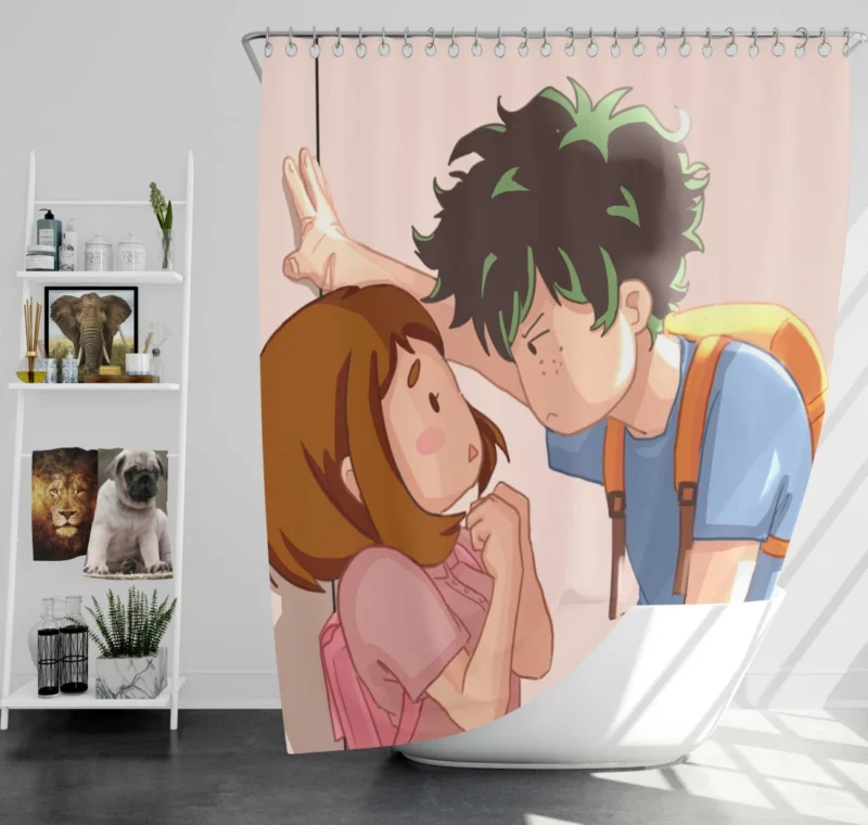 Izuku and Ochaco True Friendship Anime Shower Curtain