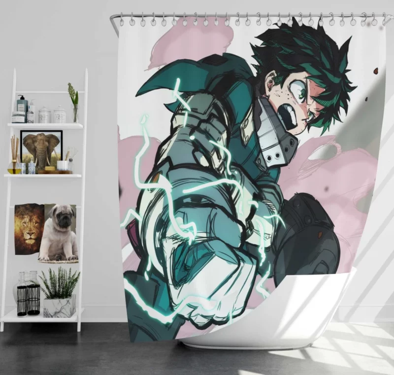 Izuku and Ochaco True Partners Anime Shower Curtain