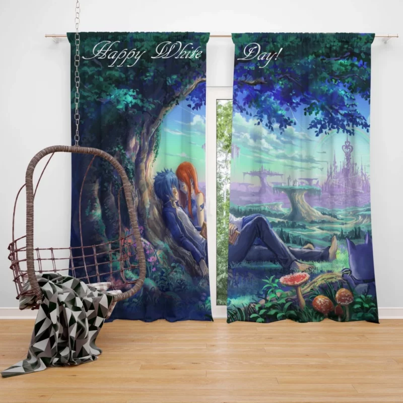 Jellal Erza and Fairy Tail Bonds Anime Curtain