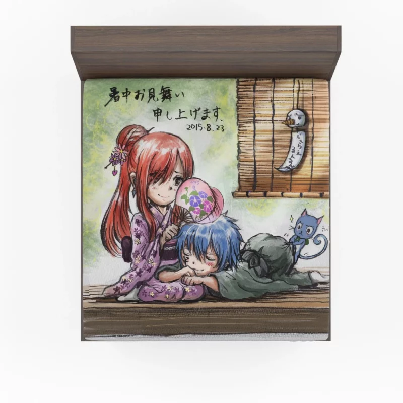 Jellal and Erza A Fairytale Anime Fitted Sheet