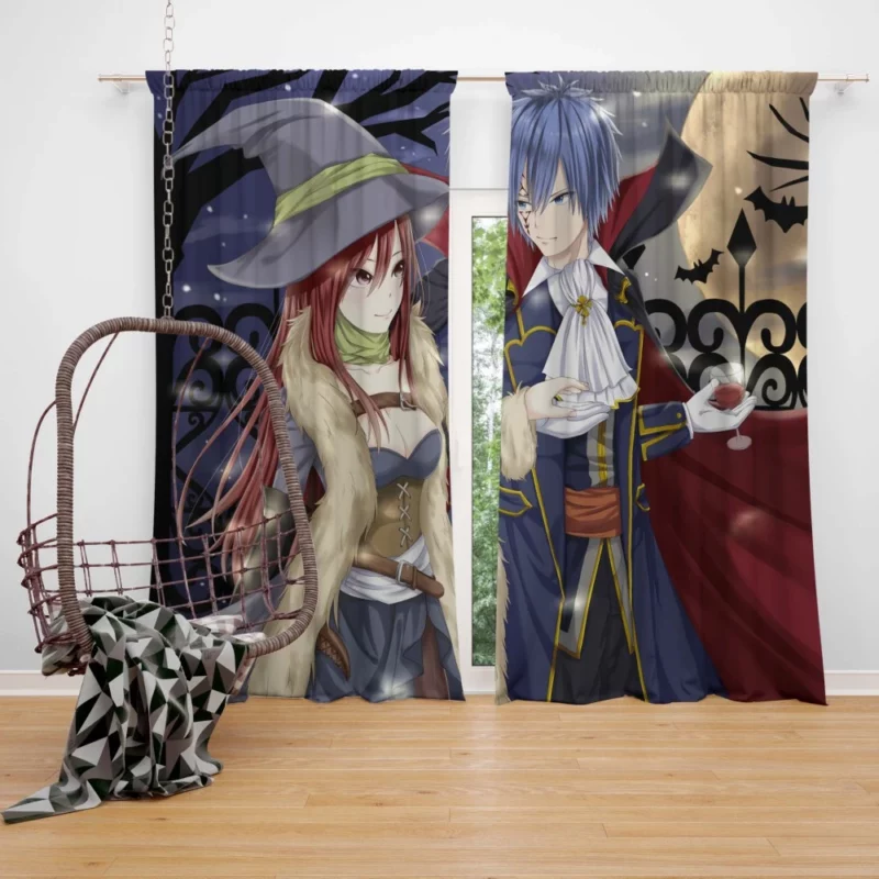 Jellal and Erza Halloween Charms Anime Curtain