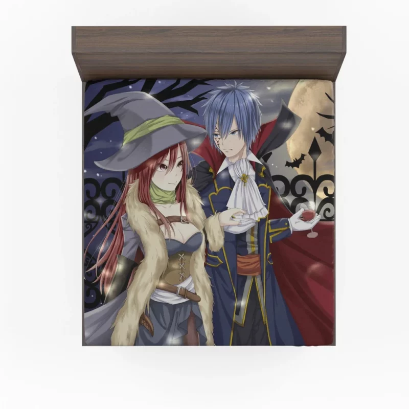 Jellal and Erza Halloween Charms Anime Fitted Sheet